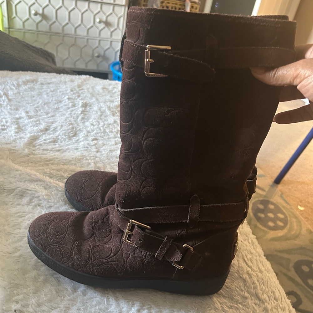 Coach brown suede boots